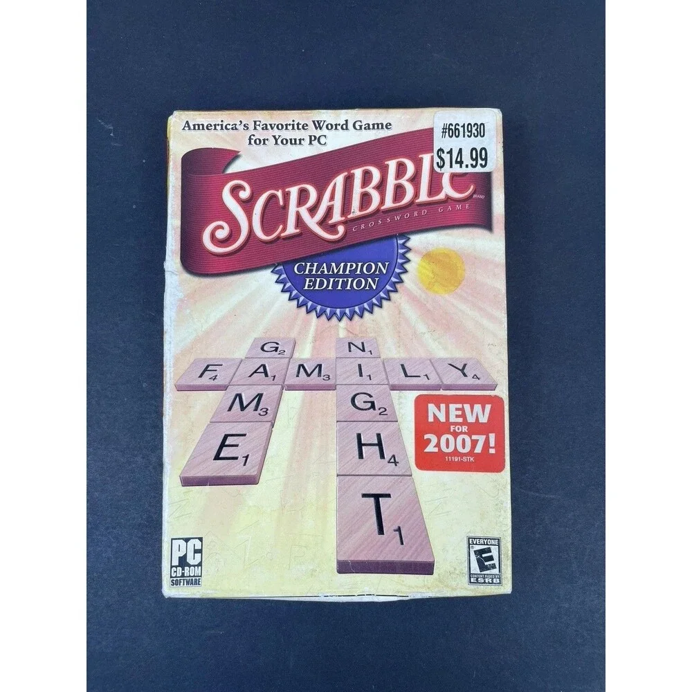 NEW SCRABBLE Champion Edition PC CD-ROM Big Box Brand New 2006 Crossword Hasbro